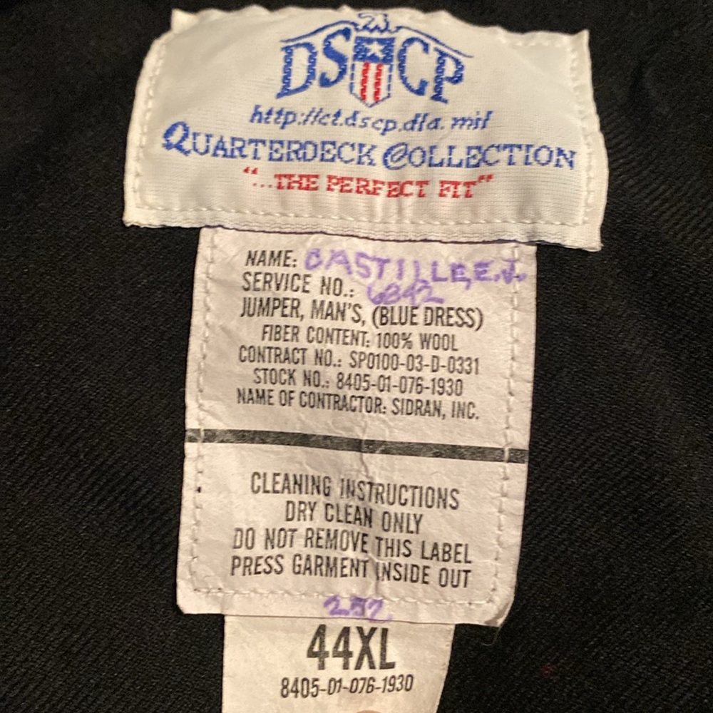 Dscp Quarterdeck Collection Jumper Man’s Bluedress - image 3